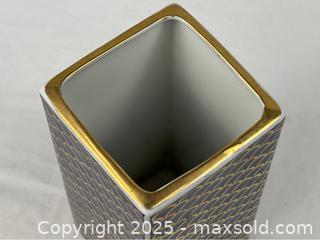 MaxSold Auction: Vintage Blue &#38; Gold Fish Scale Vase - Campbell (California, USA) PARTNER MANAGED Estate Sale Online Auction - Dell Avenue