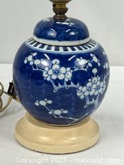 MaxSold Auction: Vintage Blue &#38; White Ginger Jar Lamp - Campbell (California, USA) PARTNER MANAGED Estate Sale Online Auction - Dell Avenue