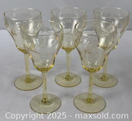 MaxSold Auction: Vintage Lancaster Yellow and Amber Wine Glasses - Campbell (California, USA) PARTNER MANAGED Estate Sale Online Auction - Dell Avenue