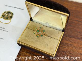 MaxSold Auction: 10kt Gold - Emerald + Diamond Ring - Hamilton (Ontario, Canada) SELLER MANAGED Estate Sale Online Auction - Gertrude Street