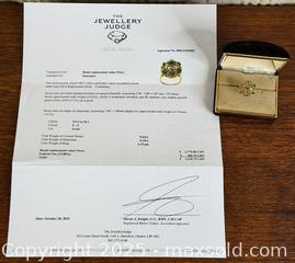 MaxSold Auction: 10kt Gold - Emerald + Diamond Ring - Hamilton (Ontario, Canada) SELLER MANAGED Estate Sale Online Auction - Gertrude Street