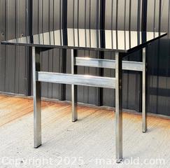 MaxSold Auction: 1960s Vintage Milo Baughman Style Metal and Glass Side Table - Hamilton (Ontario, Canada) SELLER MANAGED Estate Sale Online Auction - Gertrude Street