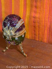 MaxSold Auction: Fancy Jewelled Enamelled Egg Trinket Box - Hamilton (Ontario, Canada) SELLER MANAGED Estate Sale Online Auction - Gertrude Street