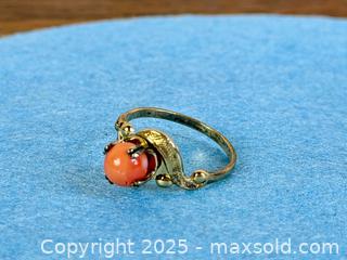 MaxSold Auction: Gold Wash Sterling Silver + Coral Ring - Hamilton (Ontario, Canada) SELLER MANAGED Estate Sale Online Auction - Gertrude Street