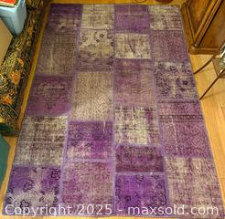 MaxSold Auction: Handmade Turkish Patchwork Rug: Purple Wool - Hamilton (Ontario, Canada) SELLER MANAGED Estate Sale Online Auction - Gertrude Street