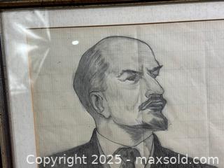 MaxSold Auction: Original Pencil Drawing of Vladimir Lenin - Hamilton (Ontario, Canada) SELLER MANAGED Estate Sale Online Auction - Gertrude Street