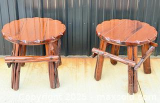 MaxSold Auction: Rustic Wood Side-Tables (pair) - Hamilton (Ontario, Canada) SELLER MANAGED Estate Sale Online Auction - Gertrude Street