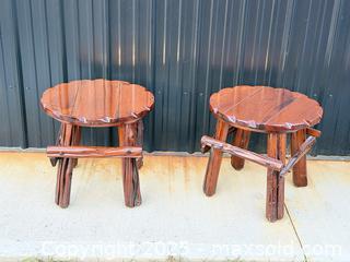 MaxSold Auction: Rustic Wood Side-Tables (pair) - Hamilton (Ontario, Canada) SELLER MANAGED Estate Sale Online Auction - Gertrude Street