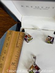 MaxSold Auction: Sterling Silver + Multi-Coloured Gem Stone Earrings + Pendant - Hamilton (Ontario, Canada) SELLER MANAGED Estate Sale Online Auction - Gertrude Street