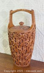 MaxSold Auction: Vintage Mid Century Teak Ice Bucket With Carving Throughout - Hamilton (Ontario, Canada) SELLER MANAGED Estate Sale Online Auction - Gertrude Street