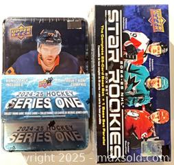 MaxSold Auction: 2024-25 Upper Deck Series One Tin &#38; 2 Star Rookies Box Sets NHL Hockey - Cobourg (Ontario, Canada) SELLER MANAGED Reseller Online Auction -  Elgin St. W