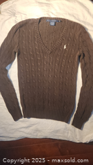 MaxSold Auction: Designer RL Sport Cableknit 100% Cotton Sweater Logo Ladies M - Vaughan (Ontario, Canada) SELLER MANAGED Downsizing Online Auction -  Brickstone Circle