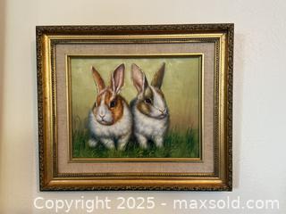 MaxSold Auction: Antique Gold Gilded Framed Bunny Wall Art Piece - San Francisco (California, USA) SELLER MANAGED Estate Sale Online Auction - Kenwood Way