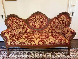 MaxSold Auction: Antique Victorian Sofa Hand Carved Detail - San Francisco (California, USA) SELLER MANAGED Estate Sale Online Auction - Kenwood Way