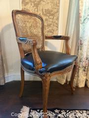 MaxSold Auction: Mid 20th Century Louis XV Style Fauteuil Black Leather Seat and Rising on Cabriole Legs - San Francisco (California, USA) SELLER MANAGED Estate Sale Online Auction - Kenwood Way
