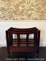 MaxSold Auction: Mid 20th Century Mahogany Magazine Rack Canterbury  - San Francisco (California, USA) SELLER MANAGED Estate Sale Online Auction - Kenwood Way