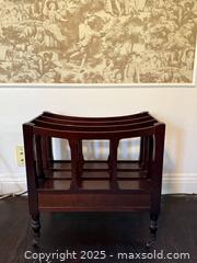 MaxSold Auction: Mid 20th Century Mahogany Magazine Rack Canterbury  - San Francisco (California, USA) SELLER MANAGED Estate Sale Online Auction - Kenwood Way