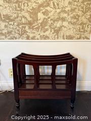 MaxSold Auction: Mid 20th Century Mahogany Magazine Rack Canterbury  - San Francisco (California, USA) SELLER MANAGED Estate Sale Online Auction - Kenwood Way