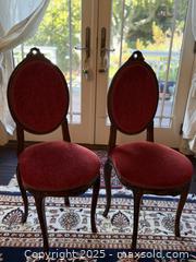 MaxSold Auction: Pair of Antique Early 20th Century Louis XVI Style Mahogany Upholstered Side Chairs - San Francisco (California, USA) SELLER MANAGED Estate Sale Online Auction - Kenwood Way
