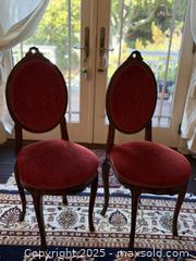 MaxSold Auction: Pair of Antique Early 20th Century Louis XVI Style Mahogany Upholstered Side Chairs - San Francisco (California, USA) SELLER MANAGED Estate Sale Online Auction - Kenwood Way