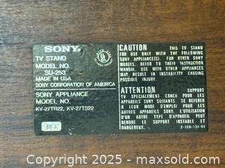 MaxSold Auction: SONY® TV STAND MODEL NO. SU-253 MADE IN USA - San Francisco (California, USA) SELLER MANAGED Estate Sale Online Auction - Kenwood Way