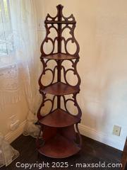 MaxSold Auction: Victorian Eastlake Carved Tall Corner Display Shelves Etagere - San Francisco (California, USA) SELLER MANAGED Estate Sale Online Auction - Kenwood Way