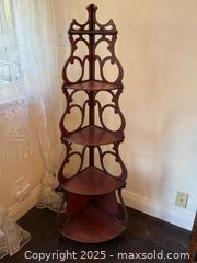 MaxSold Auction: Victorian Eastlake Carved Tall Corner Display Shelves Etagere - San Francisco (California, USA) SELLER MANAGED Estate Sale Online Auction - Kenwood Way