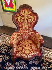 MaxSold Auction: Victorian Spoon Back Drawing Chair. Statement piece!  - San Francisco (California, USA) SELLER MANAGED Estate Sale Online Auction - Kenwood Way