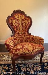 MaxSold Auction: Victorian Spoon Back Drawing Chair. Statement piece!  (2 of 2) - San Francisco (California, USA) SELLER MANAGED Estate Sale Online Auction - Kenwood Way