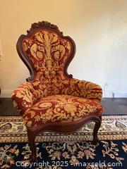 MaxSold Auction: Victorian Spoon Back Drawing Chair. Statement piece!  (2 of 2) - San Francisco (California, USA) SELLER MANAGED Estate Sale Online Auction - Kenwood Way