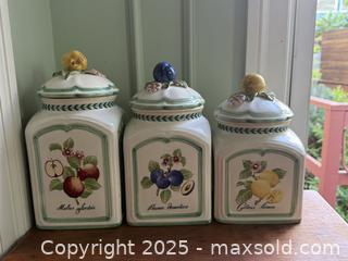 MaxSold Auction: Villeroy &#38; Boch French Garden Canisters &#34;Country Collection&#34; French Garden Charm  - San Francisco (California, USA) SELLER MANAGED Estate Sale Online Auction - Kenwood Way