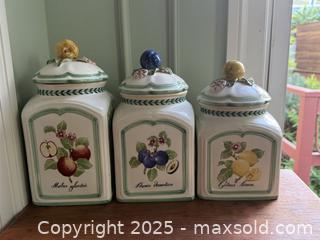 MaxSold Auction: Villeroy &#38; Boch French Garden Canisters &#34;Country Collection&#34; French Garden Charm  - San Francisco (California, USA) SELLER MANAGED Estate Sale Online Auction - Kenwood Way