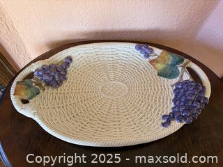 MaxSold Auction: Vintage 1986 Large Fitz and Floyd Basketweave W/ Grapes & Leaves Platter - San Francisco (California, USA) SELLER MANAGED Estate Sale Online Auction - Kenwood Way