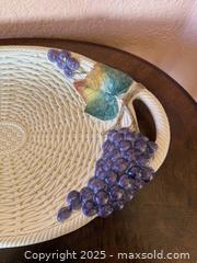 MaxSold Auction: Vintage 1986 Large Fitz and Floyd Basketweave W/ Grapes & Leaves Platter - San Francisco (California, USA) SELLER MANAGED Estate Sale Online Auction - Kenwood Way