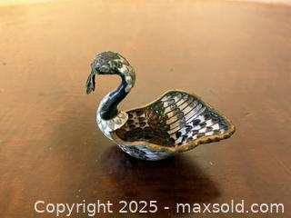 MaxSold Auction: Vintage Black Swan Bird Cloisonné Enamel Trinket Ring Holder Dish  - San Francisco (California, USA) SELLER MANAGED Estate Sale Online Auction - Kenwood Way