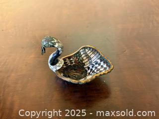 MaxSold Auction: Vintage Black Swan Bird Cloisonné Enamel Trinket Ring Holder Dish  - San Francisco (California, USA) SELLER MANAGED Estate Sale Online Auction - Kenwood Way