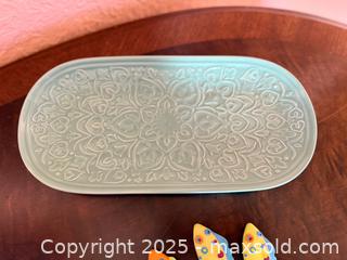 MaxSold Auction: Vintage Boston Warehouse Fish Cheese / Butter Spreaders & Embossed Ceramic Oval Tray  - San Francisco (California, USA) SELLER MANAGED Estate Sale Online Auction - Kenwood Way