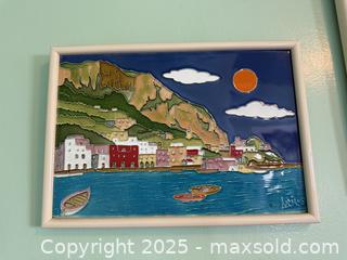 MaxSold Auction: Vintage Creazioni Luciano Italy Art Tile Hanging Wall Plaque Wall Art Coastal Seal Boats  - San Francisco (California, USA) SELLER MANAGED Estate Sale Online Auction - Kenwood Way