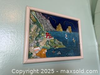 MaxSold Auction: Vintage Creazioni Luciano Italy Art Tile Hanging Wall Plaque Wall Art Coastal Seal Boats Houses Beautiful! - San Francisco (California, USA) SELLER MANAGED Estate Sale Online Auction - Kenwood Way