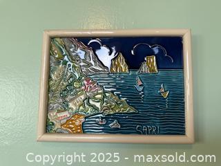 MaxSold Auction: Vintage Creazioni Luciano Italy Art Tile Hanging Wall Plaque Wall Art Coastal Seal Boats Houses Beautiful! - San Francisco (California, USA) SELLER MANAGED Estate Sale Online Auction - Kenwood Way