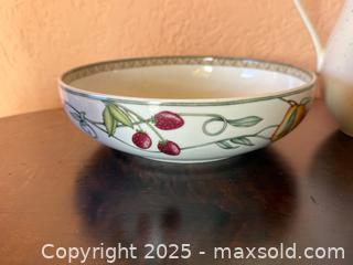 MaxSold Auction: Vintage Dansk China Umbrian Fruit Pattern Bowl & Nikko Tableware Floral Peony Water Pitcher - San Francisco (California, USA) SELLER MANAGED Estate Sale Online Auction - Kenwood Way