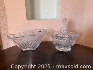 MaxSold Auction: Vintage Etched Floral Crystal Basket &#38; Royal Hand Cut Bohemia Crystal Bowl - San Francisco (California, USA) SELLER MANAGED Estate Sale Online Auction - Kenwood Way
