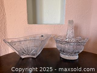 MaxSold Auction: Vintage Etched Floral Crystal Basket &#38; Royal Hand Cut Bohemia Crystal Bowl - San Francisco (California, USA) SELLER MANAGED Estate Sale Online Auction - Kenwood Way