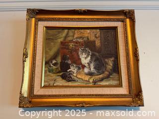MaxSold Auction: Vintage Framed Art: A Cat and Her Kittens at Play by Henriette Ronner Knip - San Francisco (California, USA) SELLER MANAGED Estate Sale Online Auction - Kenwood Way