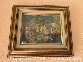 MaxSold Auction: Vintage Framed Art: Peasants at Kenscoff, Loïs Mailou Jones, 1955 - San Francisco (California, USA) SELLER MANAGED Estate Sale Online Auction - Kenwood Way