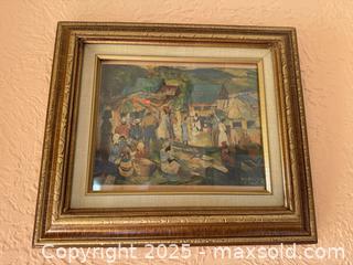 MaxSold Auction: Vintage Framed Art: Peasants at Kenscoff, Loïs Mailou Jones, 1955 - San Francisco (California, USA) SELLER MANAGED Estate Sale Online Auction - Kenwood Way