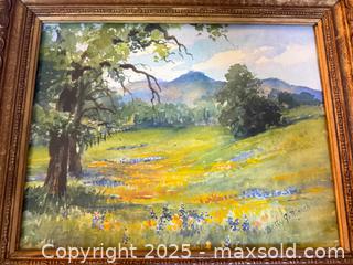 MaxSold Auction: Vintage Framed Art: Spring Soda Canyon - Original Watercolor by Betty Jo March - San Francisco (California, USA) SELLER MANAGED Estate Sale Online Auction - Kenwood Way