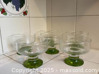 MaxSold Auction: Vintage Green Glass Ice cream/Cocktail Glasses  - San Francisco (California, USA) SELLER MANAGED Estate Sale Online Auction - Kenwood Way