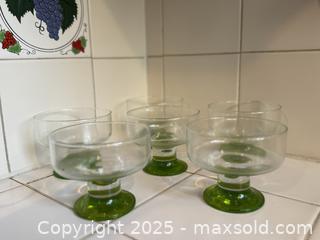 MaxSold Auction: Vintage Green Glass Ice cream/Cocktail Glasses  - San Francisco (California, USA) SELLER MANAGED Estate Sale Online Auction - Kenwood Way