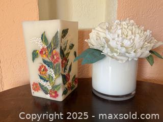 MaxSold Auction: Vintage Hand Painted Floral Vase &#38; Faux Flowers - San Francisco (California, USA) SELLER MANAGED Estate Sale Online Auction - Kenwood Way